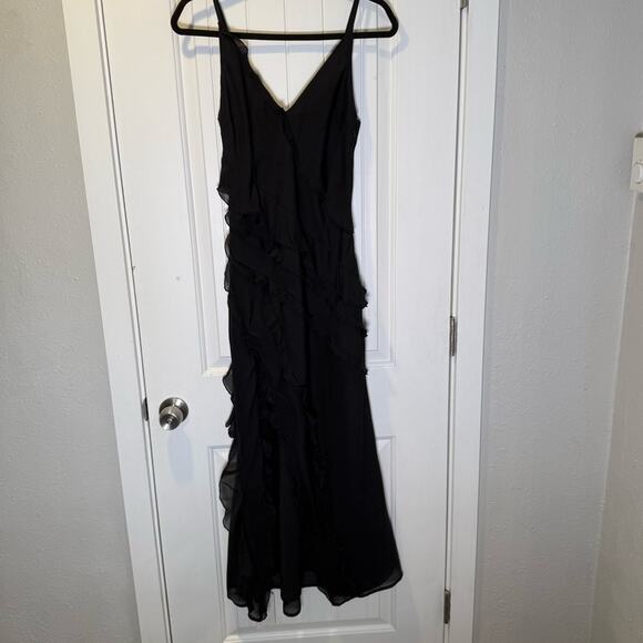 Abercrombie & Fitch Black Thigh High Slit Dress Size Small - Picture 2 of 7